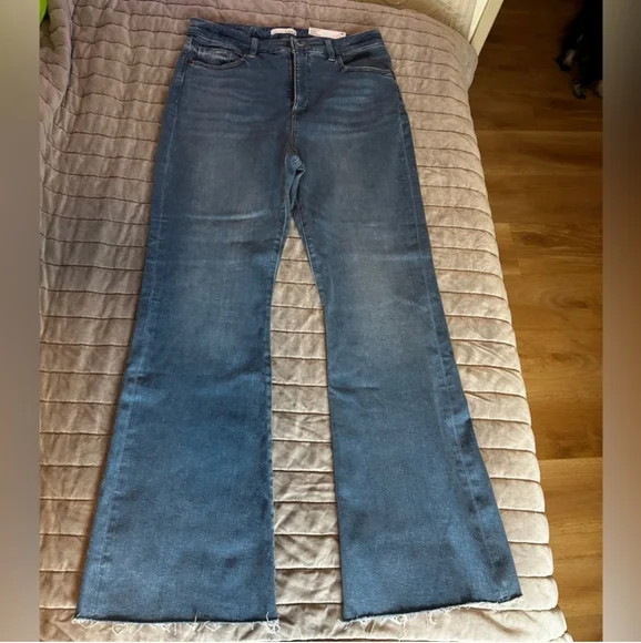 LOFT Blue Straight Leg Jeans Mid-Rise Classic - Picture 2 of 5